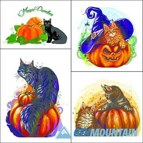 Halloween illustration set