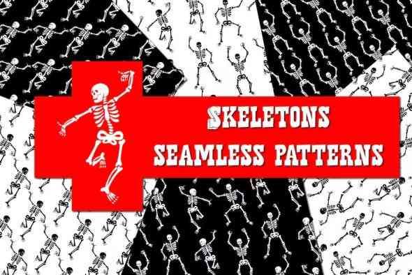 Skeleton Seamless Patterns