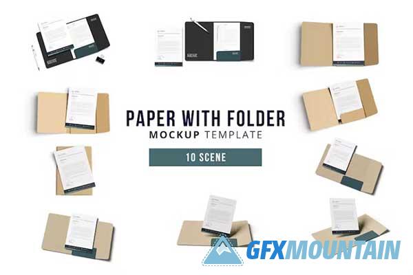 Paper and Folder Mockup