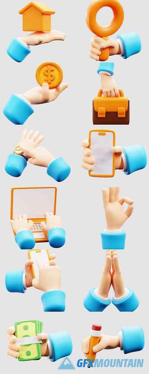 Hand Gesture 3D Icon