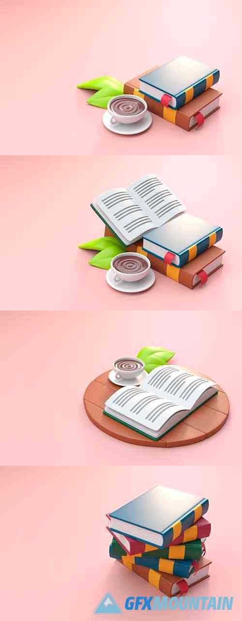 3D Books Set