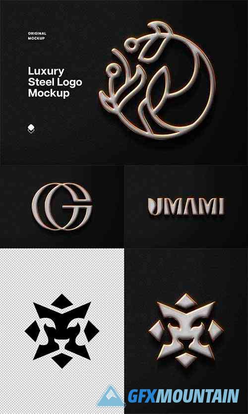 Luxury 3D Steel Logo Mockup