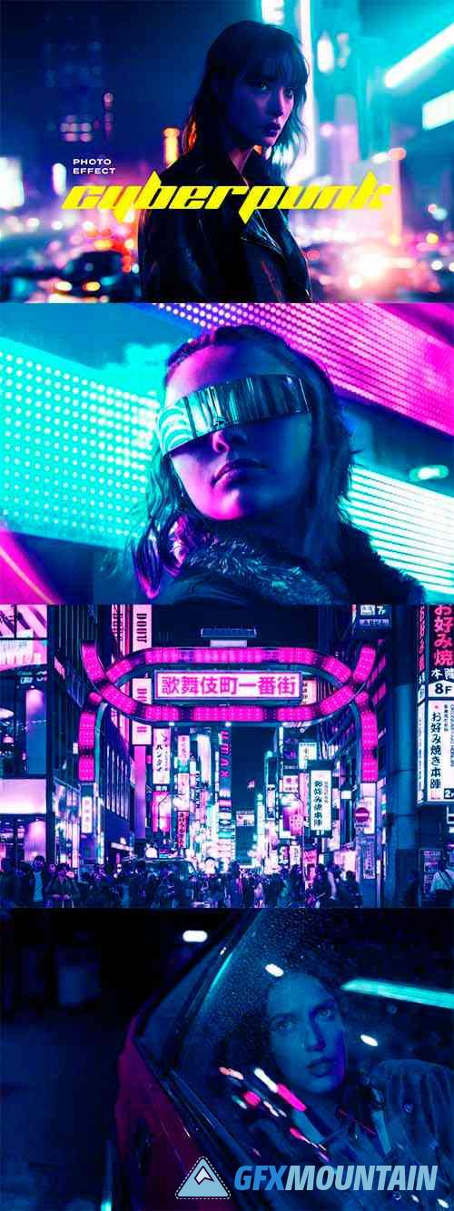 Futuristic Cyberpunk Photo Effect