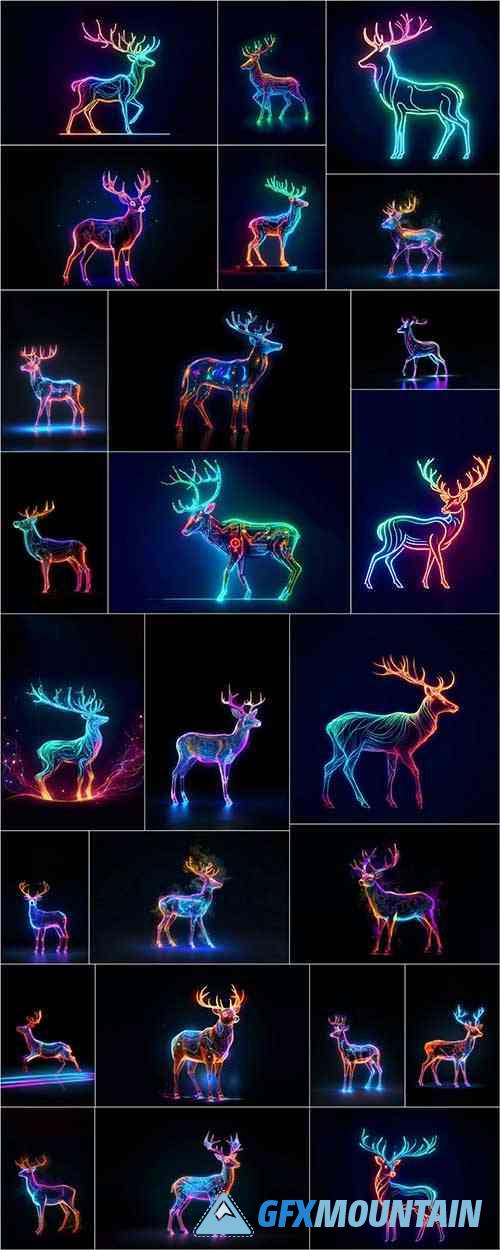 Cyberpunk Glowing Deer