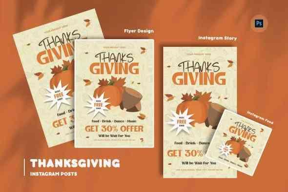 Ronal Thanksgiving Day Flyer Template