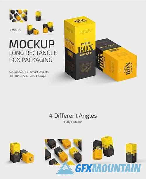 Long Rectangle Box Packaging Mockup Set
