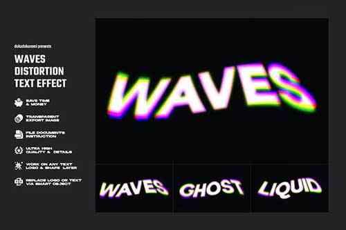 Waves Distortion Text Effect