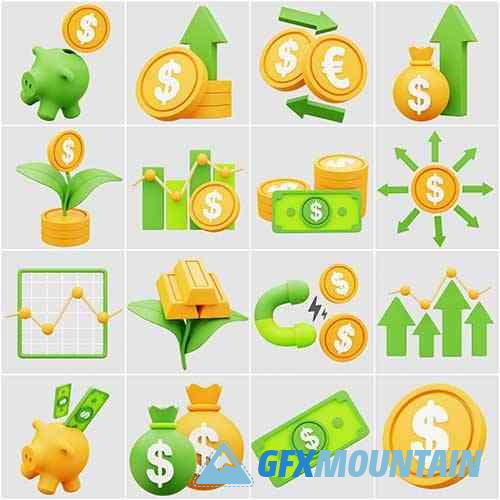 Saving & Investment 3D Icon Set