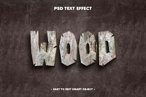 Wood Texture Editable Text Effect
