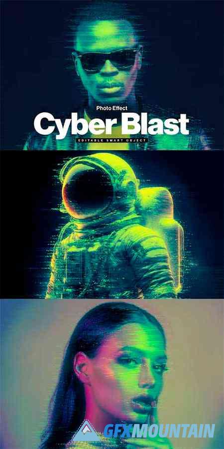 Cyber Blast Photo Effect Template