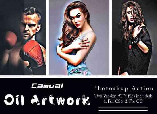 Casual Oil Artwork Photoshop Action