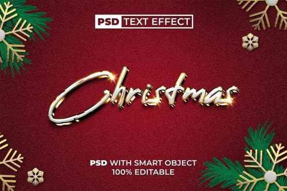 Christmas Text Effect Golden Style