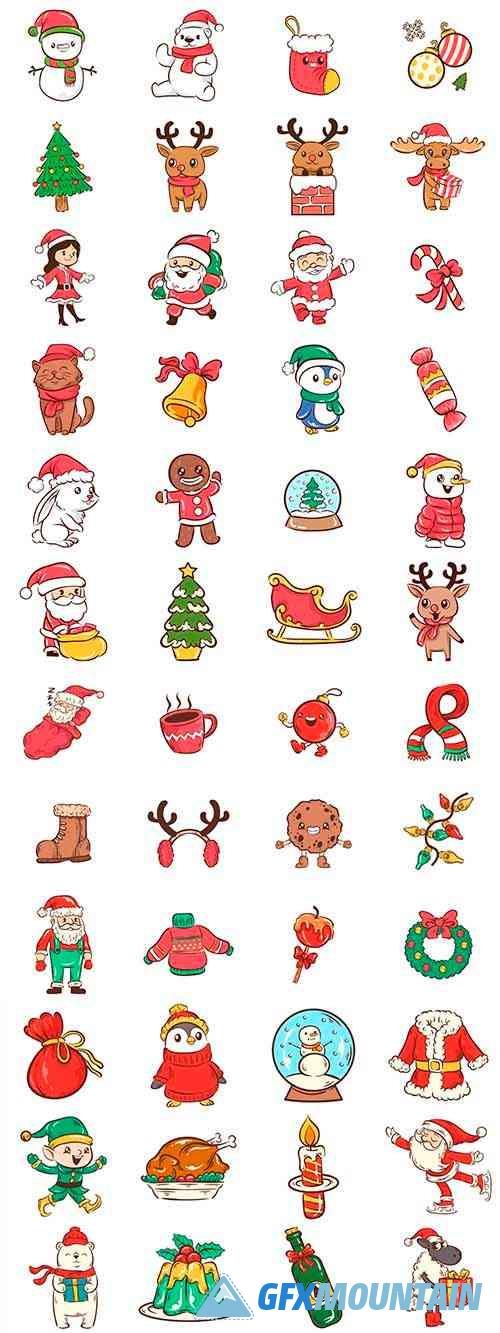 Christmas Element Illustration Set Collection
