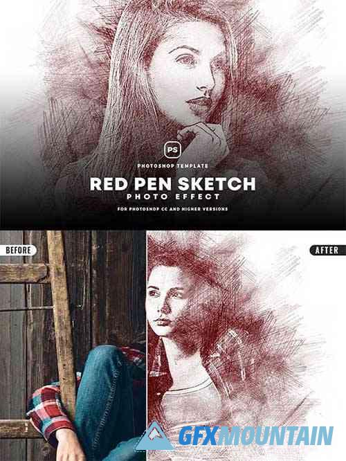 Red Pen Sketch Effect