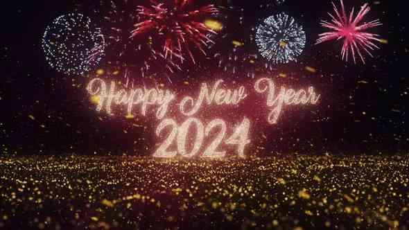 Happy New Year 2024 With Fireworks 2
