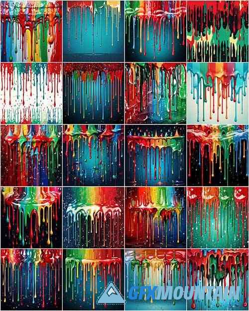 Paint Dripping Backgrounds Collection