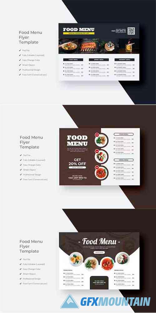 Food Menu Flyer Template Design