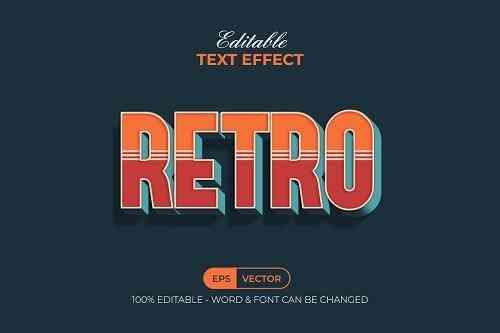 Retro Text Effect 3D Style