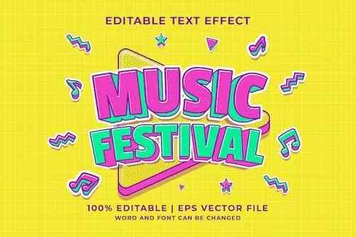 Music Festival 3d Vector Editable Text Effect