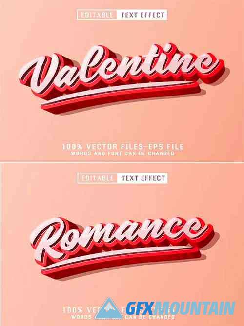 Valentine Editable Text Effect