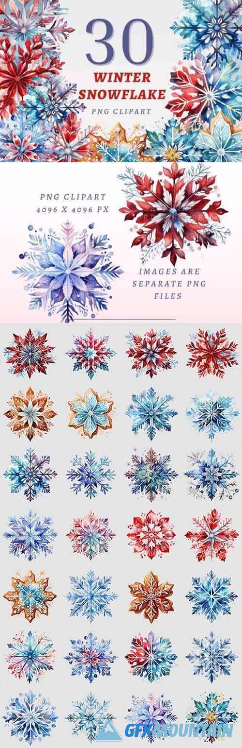 Winter Snowflakes PNG Bundle
