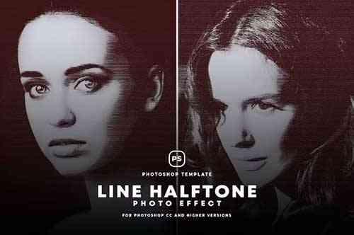 Line Halftone Photo Effect