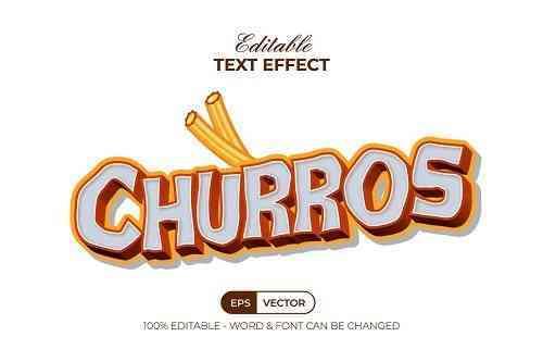 Churros Text Effect 3D Wave Style