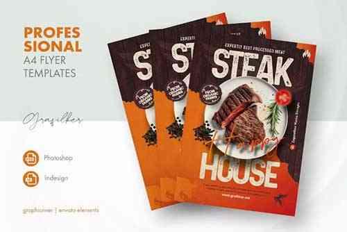 Steak Restaurant Flyer Templates