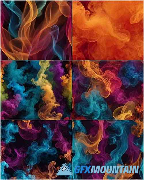 Smoke Colors Backgrounds - 6 Seamless Textures