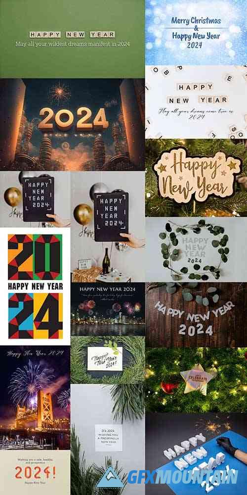 Happy New Year 2024 Backgrounds Collection