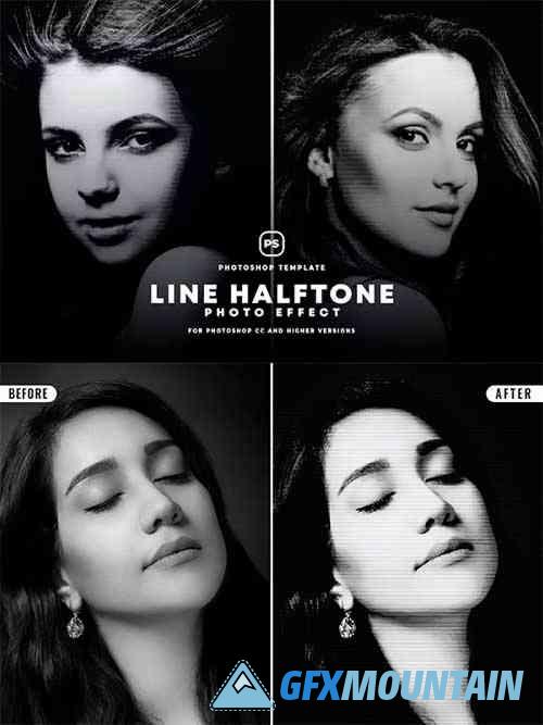 Line Halftone Photo Effect