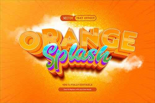 3D Orange Splash Duo Vector Text Effect