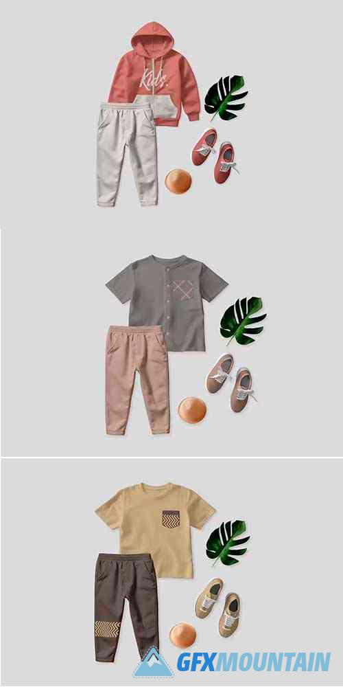 Kids Style Outfits Mockup
