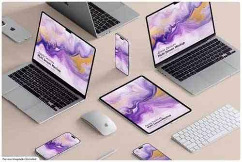 Apple Products Multi Screen Mockup
