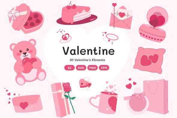 Valentine Elements Illustration