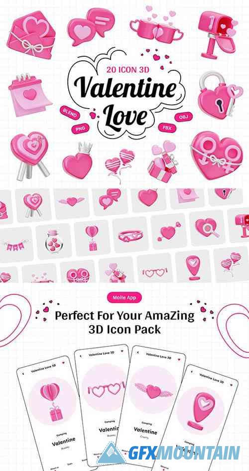 Valentine Love 3D Icon