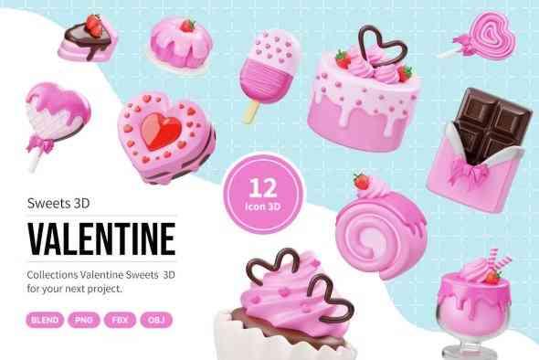 Valentine Sweet Food 3D Icon