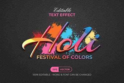 Holi Colorful Text Effect Style