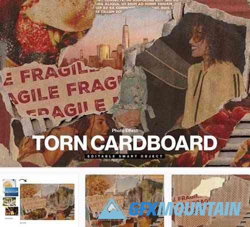 Torn Cardboard Photo Effect Template