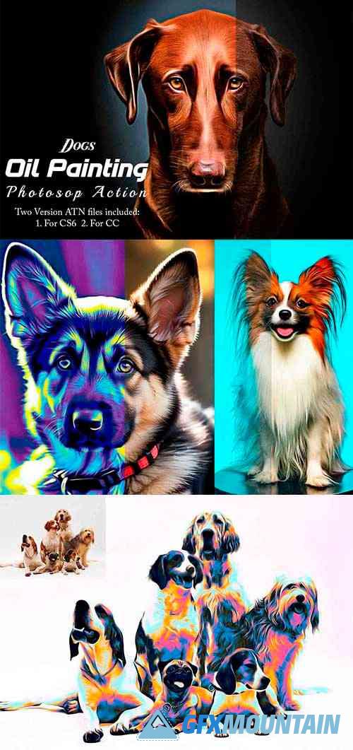 Dogs Oil Painting Photoshop Action