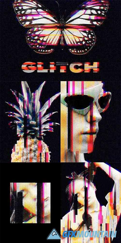 Glitch Distortion Photo Effect