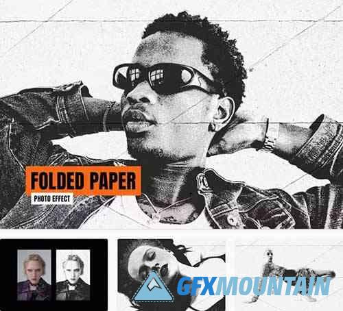 Black & White Folded Paper Photo Effect