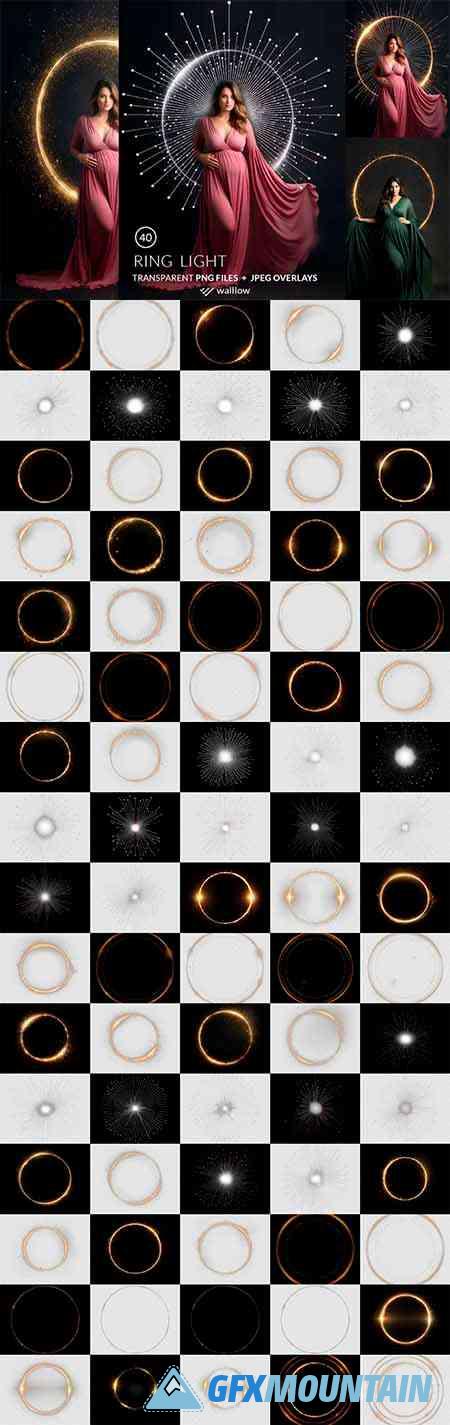 Shine Ring light frames maternity PNG overlays