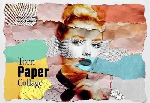 Torn Paper Collage Effect