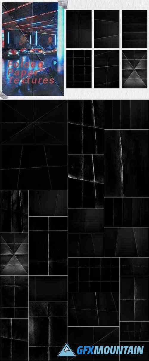 Black Folded Paper Overlay Textures Pack