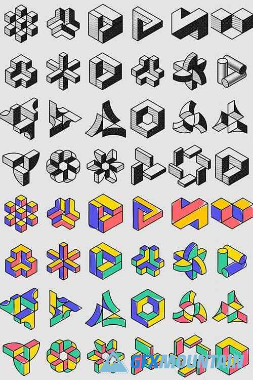 Impossible Vector Isometric Shapes