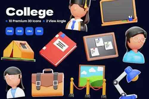 College 3D Icon
