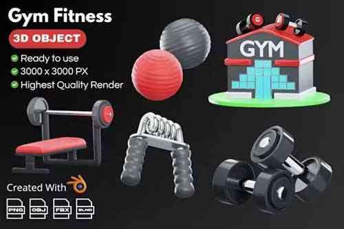 3D Gym Fitness Icon