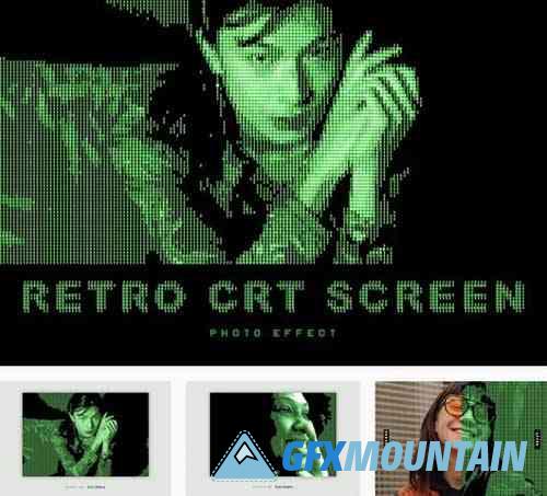 Retro CRT Monitor Screen PSD Photo Effect