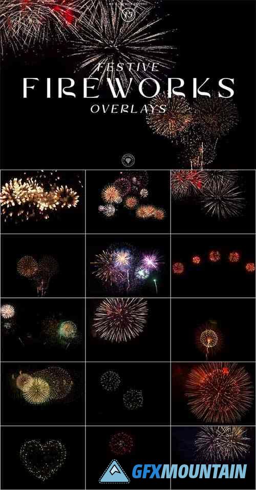 Festive Fireworks Overlays